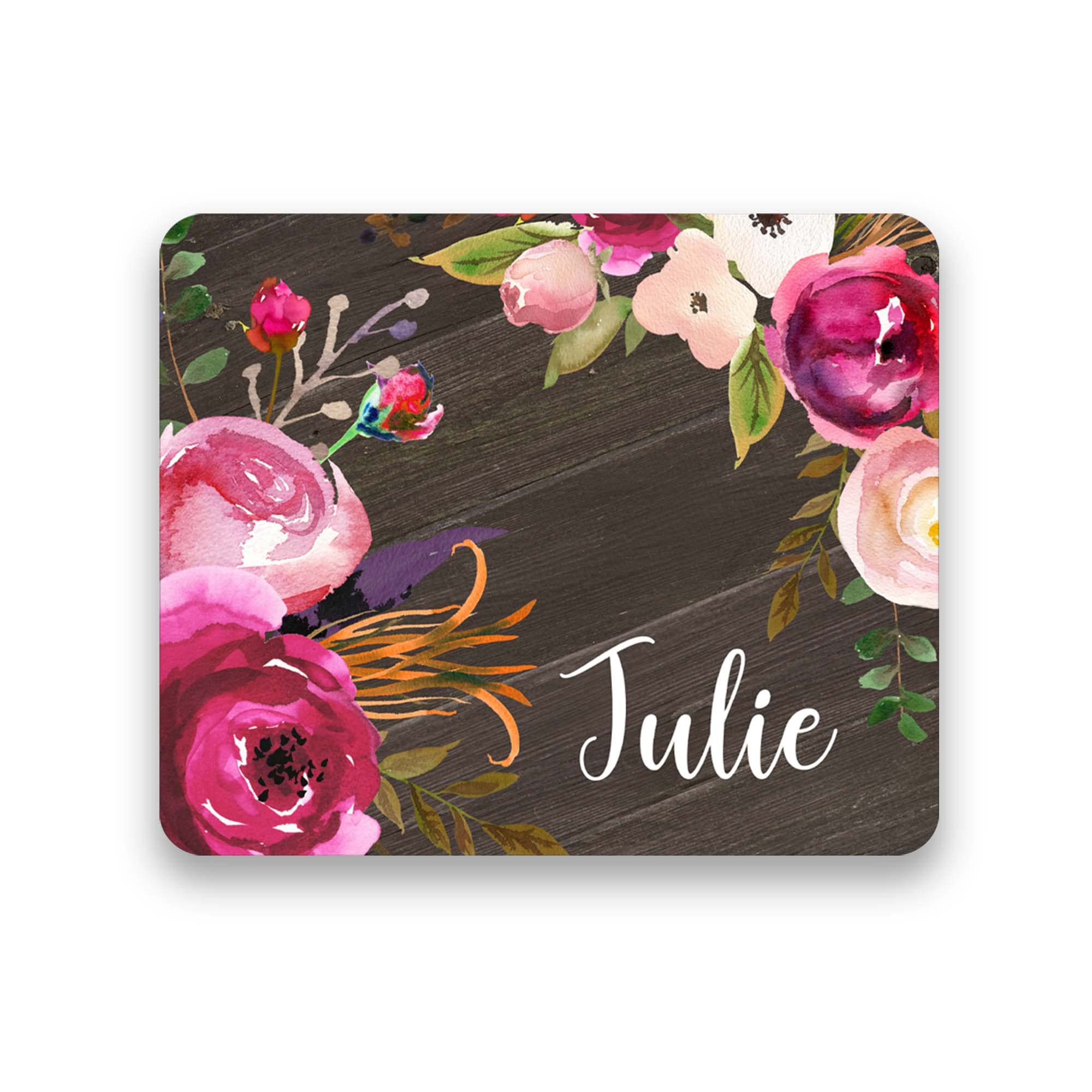 Rustic Floral Mouse Pad - Personalized Office Desk Decor for Farmhouse & Country Style Workspace - Perfect Gift for Home Office & Workstation Use
