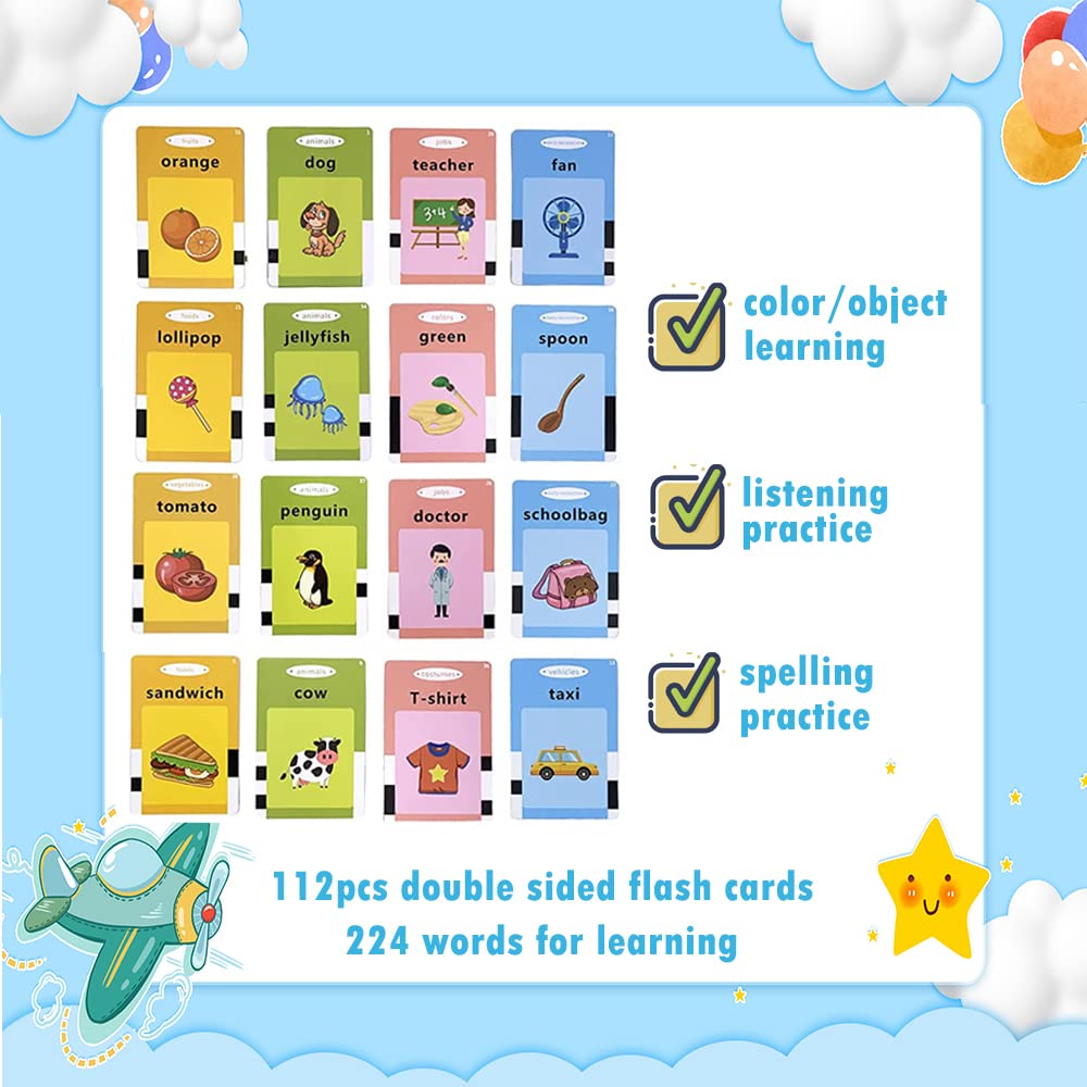 Interactive Talking Flash Cards with Storage Case - Early Learning Educational Toys for Toddlers Ages 2-5 | Boys & Girls Preschool Learning Activities | Perfect Gift for Birthday & Christmas (Pink) | Ideal for Home, Classroom & Travel Use