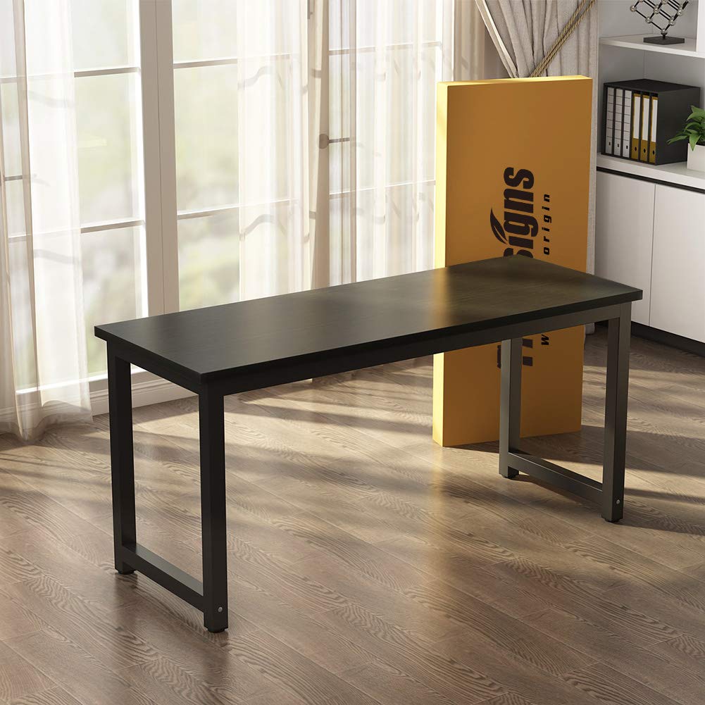 Tribesigns 55 Inch Large Computer Desk - Sturdy Office Desk with Black Frame for Home Office, Study, and Writing | Perfect for Work, Gaming, and Remote Learning