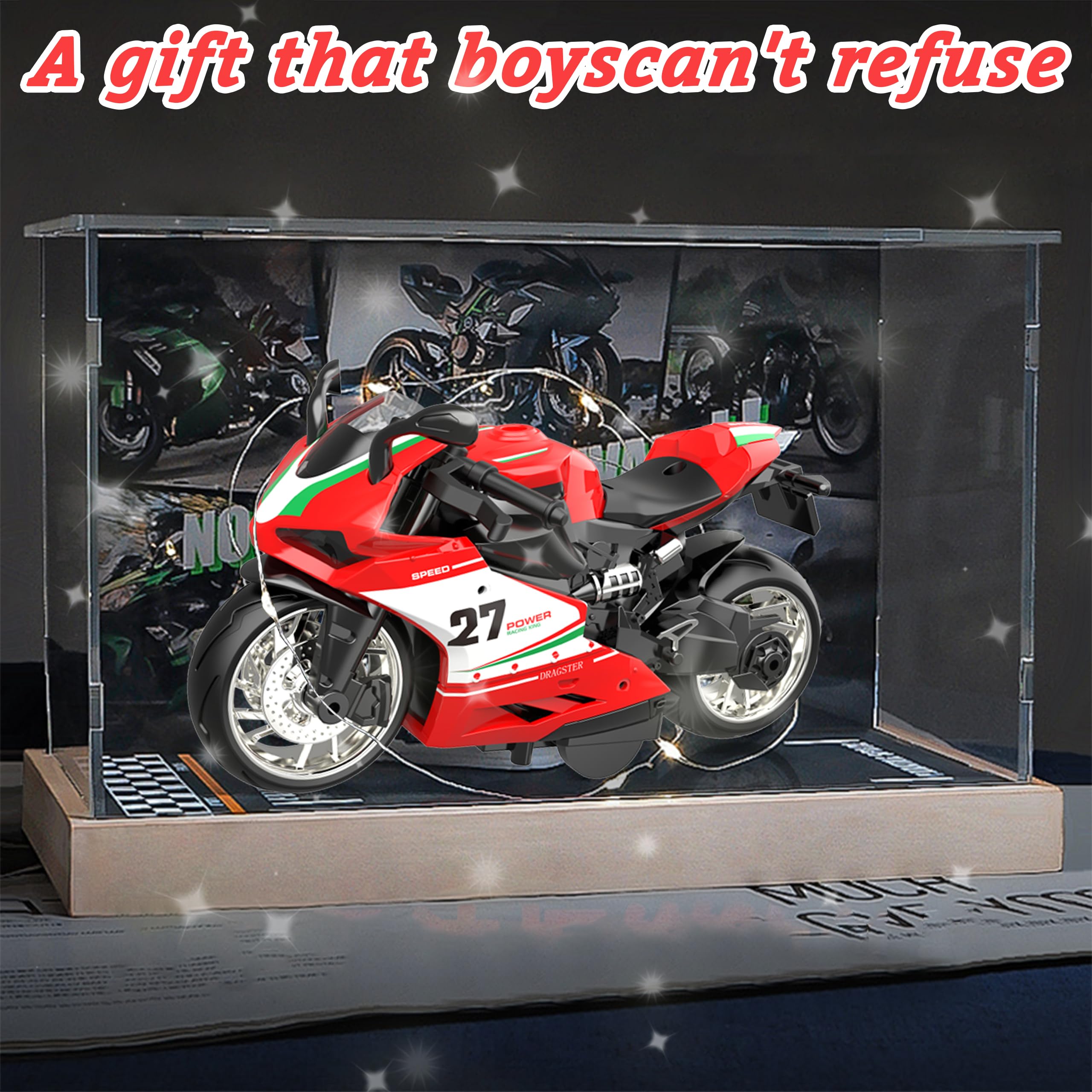 4 Pack Mini Toy Motorcycles - Friction Powered Kids Ride-On Toys with Realistic Sounds & LED Lights, Toddler Motorcycle Toys for Boys & Girls Age 3+, Perfect for Birthday Gifts & Pretend Play Adventures