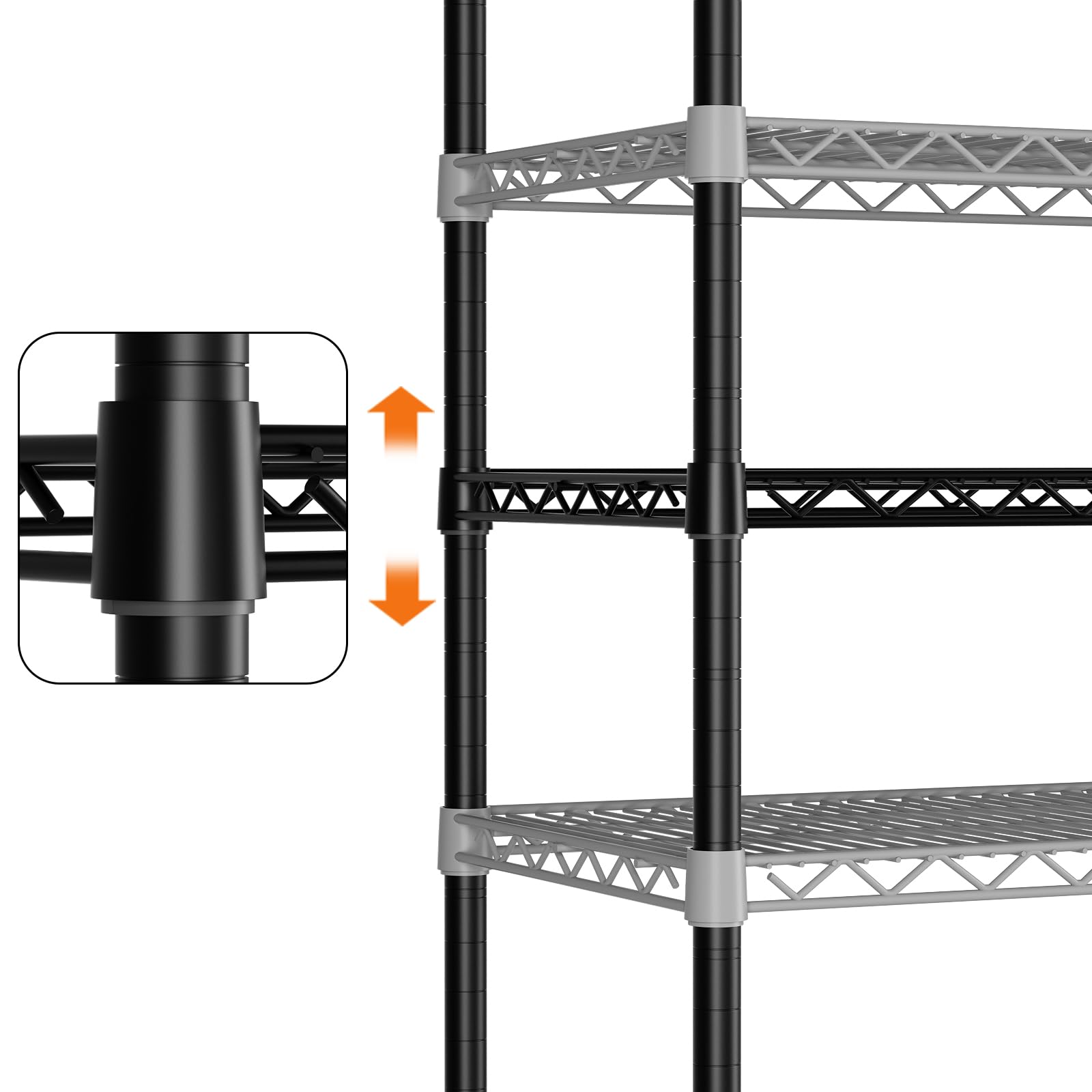 Heavy Duty Adjustable Metal Shelving Unit - 5-Tier Garage Storage Shelf, 18