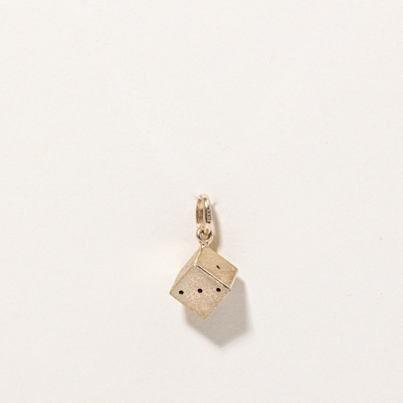10K Yellow Gold Dice Charm Pendant for Necklace - Perfect for Casino Lovers, Gambling Enthusiasts & Jewelry Collectors