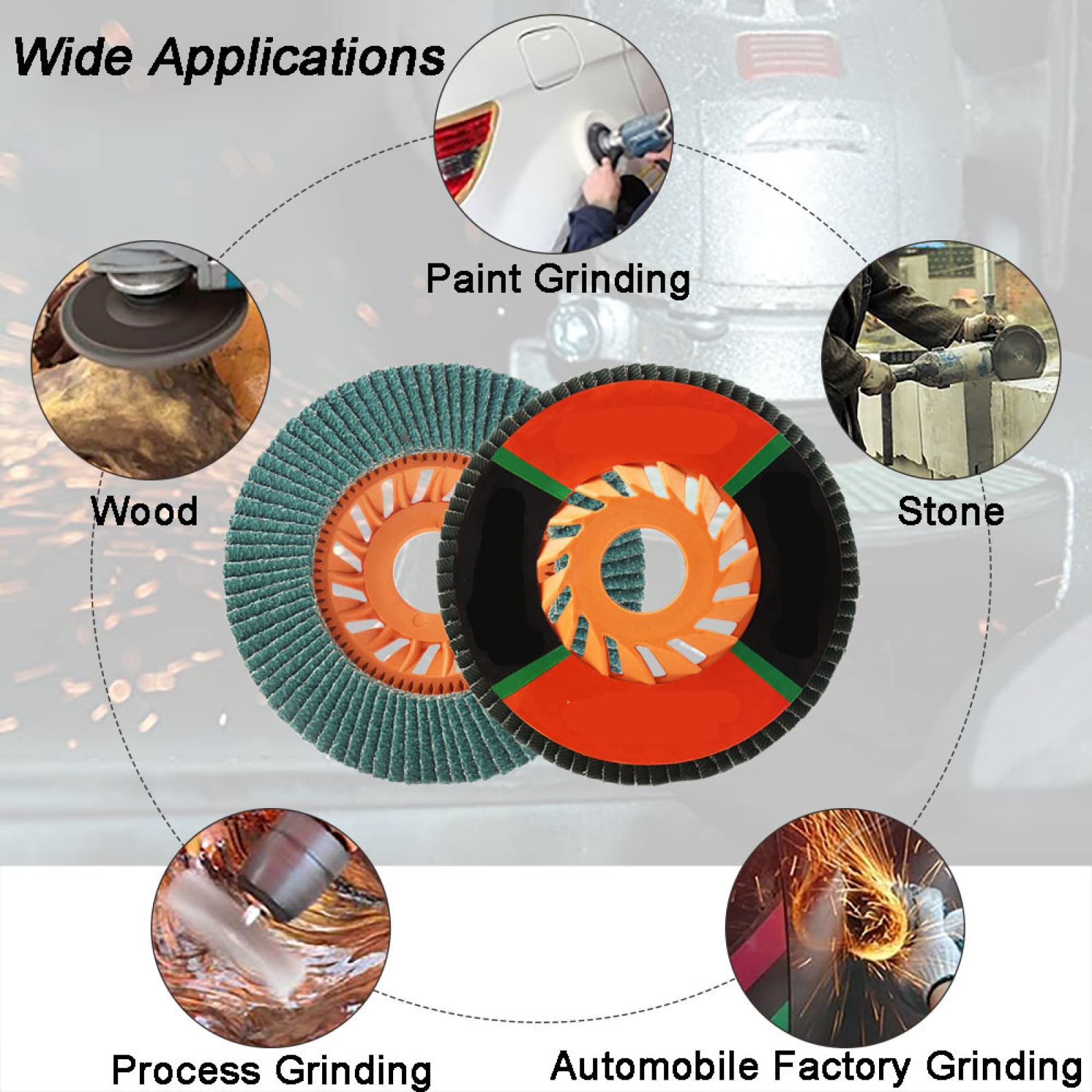10PCS 115mm Zirconium Corundum Flap Discs - 60/80/120/240/320 Grit Angle Grinder Sanding Wheels for Metal, Wood & Paint Removal - Durable Grinding Blades for DIY & Professional Use