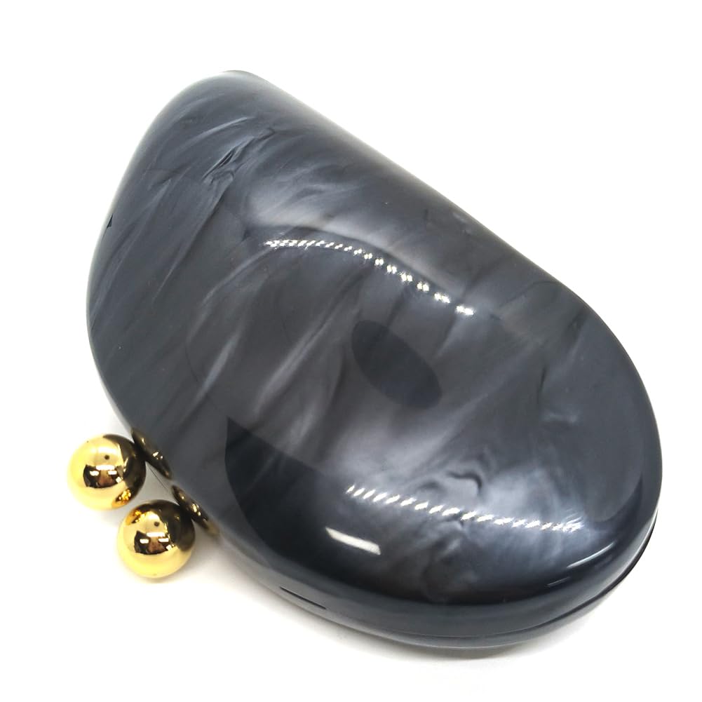 Luxury Acrylic Shell Shaped Clutch Purse for Women - Elegant Marble Glitter Evening Handbag for Wedding, Cocktail Party, Prom & Special Occasions | Perfect for Date Night, Bridal Accessories & Formal Events