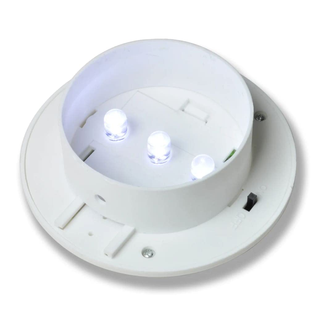 SKM Outdoor Solar Lights Set of 6 - Waterproof Fence Lights & Gutter Lights with White LED - Perfect for Garden, Pathway, Deck, and Patio Lighting