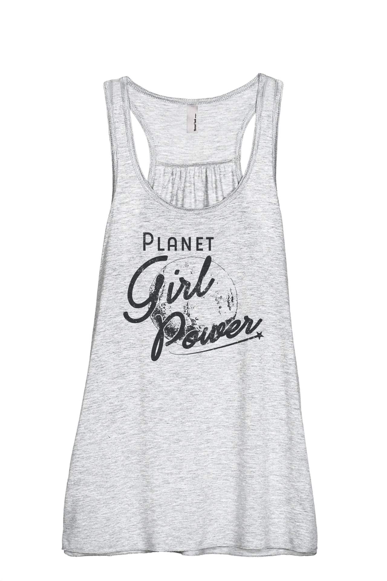 Planet Girl Power Women's Fashion Sleeveless Flowy Racerback Tank Top - Breathable Summer Workout & Casual Wear for Yoga, Gym, and Beach