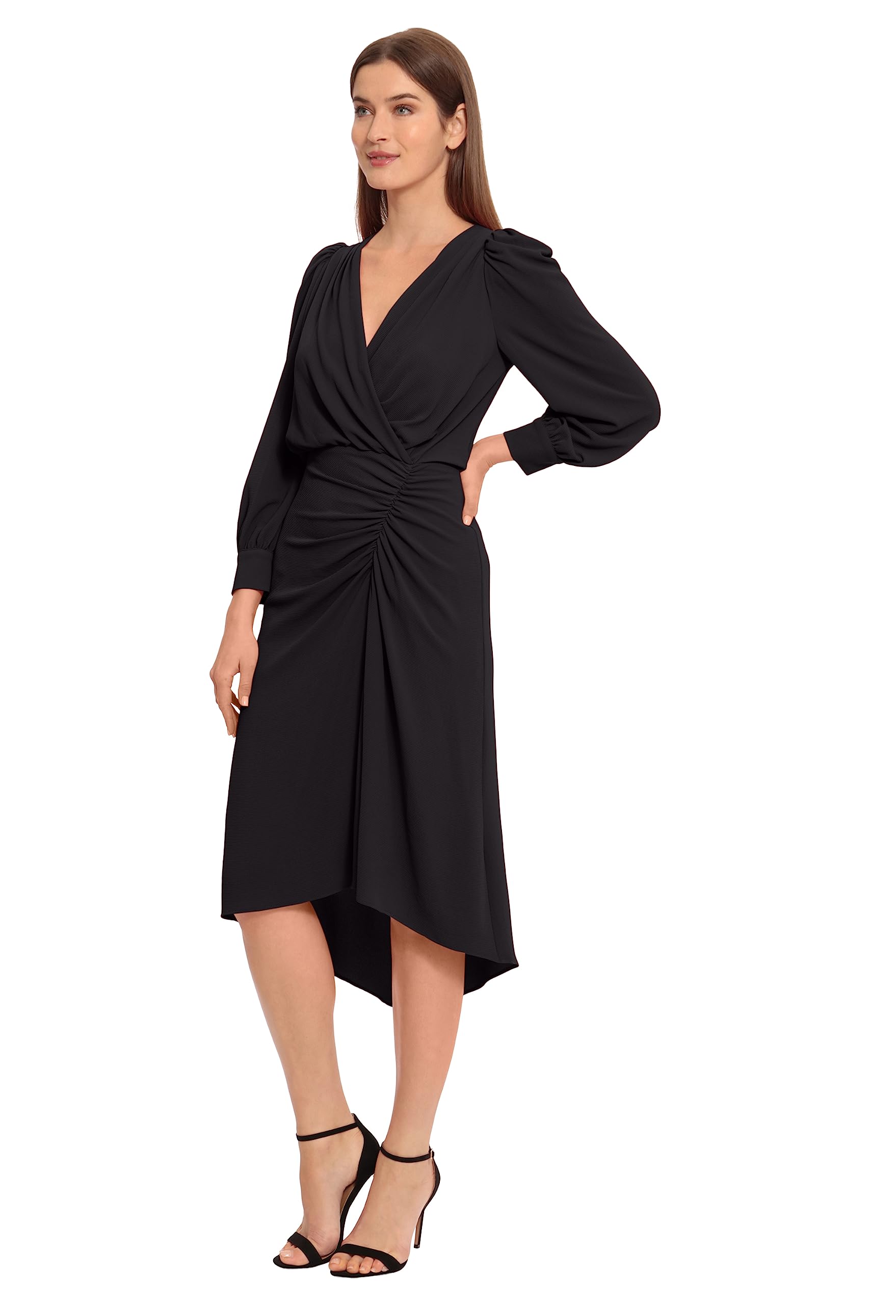 Maggy London Women's Long Sleeve Catalina Crepe Dress - Elegant Workwear & Wedding Guest Dress for Office, Cocktail Party & Formal Events