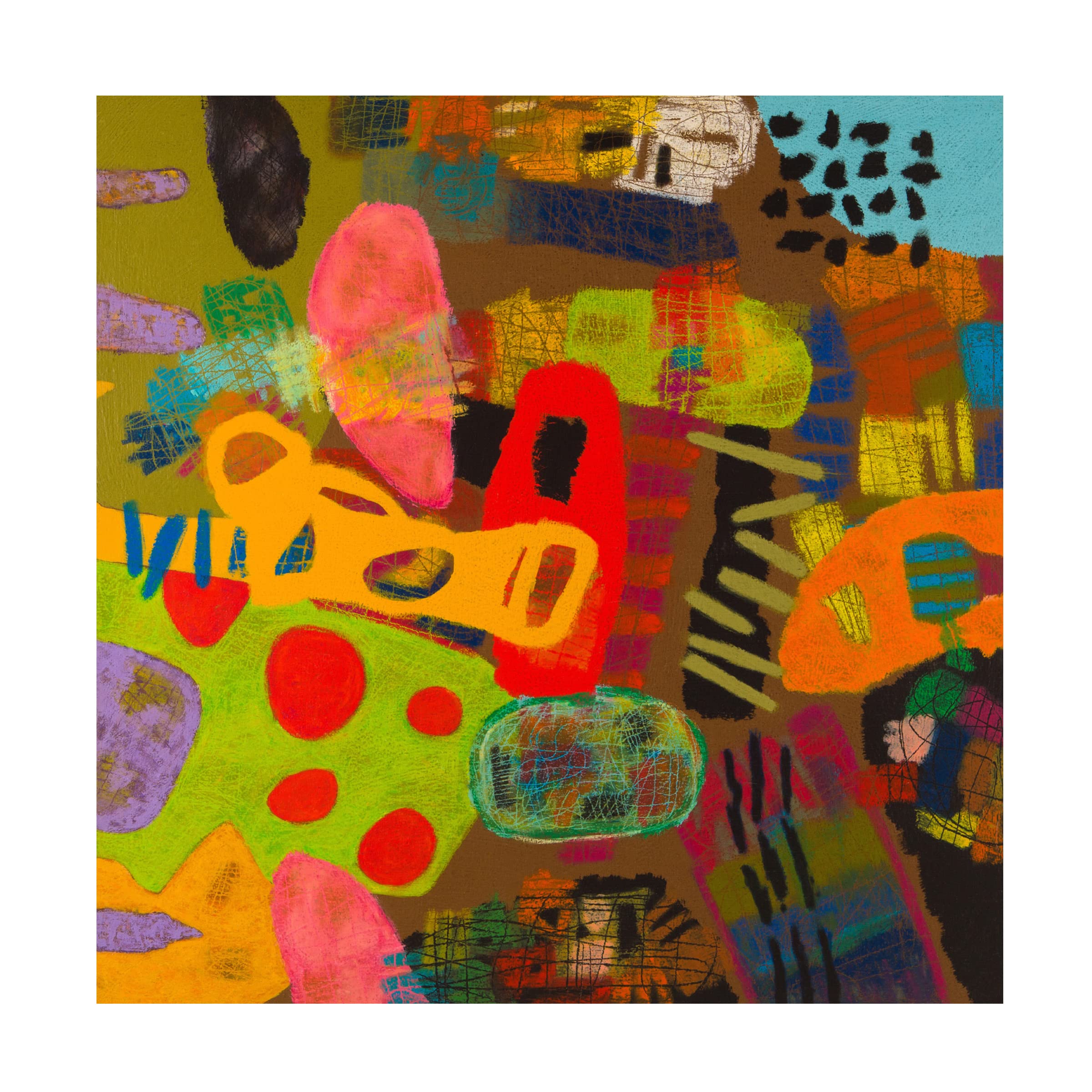 Conversations In The Abstract 19' Canvas Wall Art Print by Downs - Modern Abstract Painting for Living Room, Bedroom & Office Decor