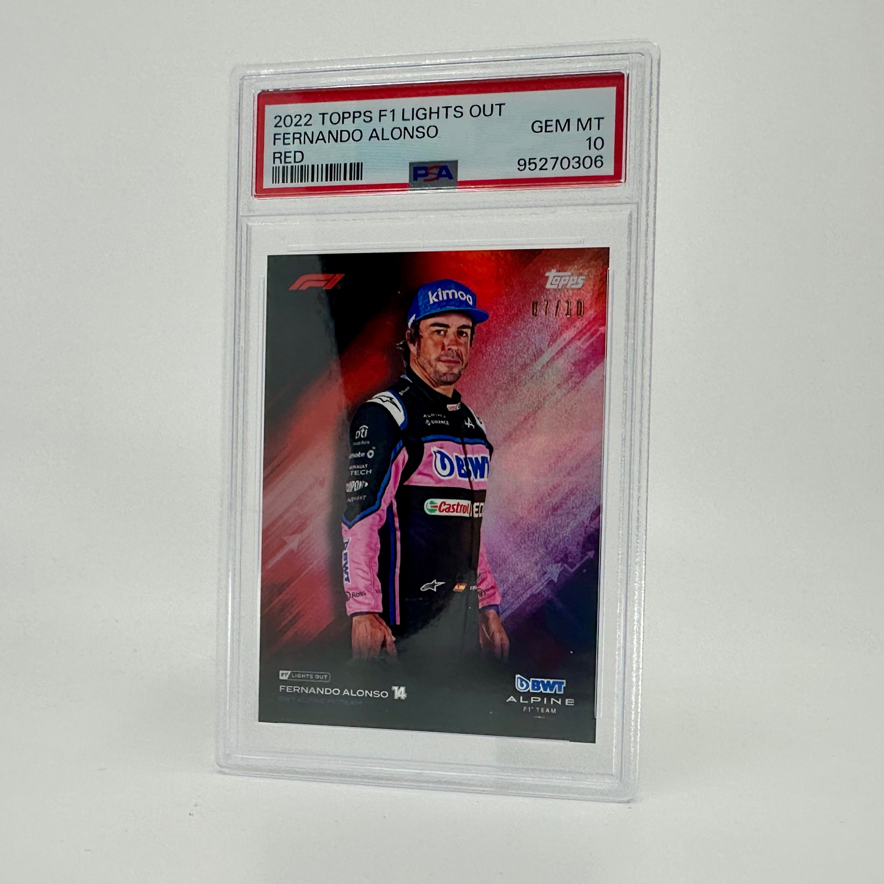PSA 10 Graded 2007 Topps Fernando Alonso Red Parallel - Rare F1 Racing Card for Collectors & Sports Memorabilia Enthusiasts (Perfect for Display, Investment & Trading)