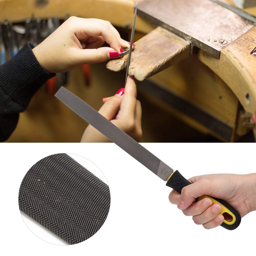**8 Inch Semi Round Hand Rasp File Set with Rubber Grip - Coarse Metal File Tools for Woodworking, Metalworking & DIY Projects - Perfect for Shaping, Smoothing & Finishing Wood & Soft Metals**