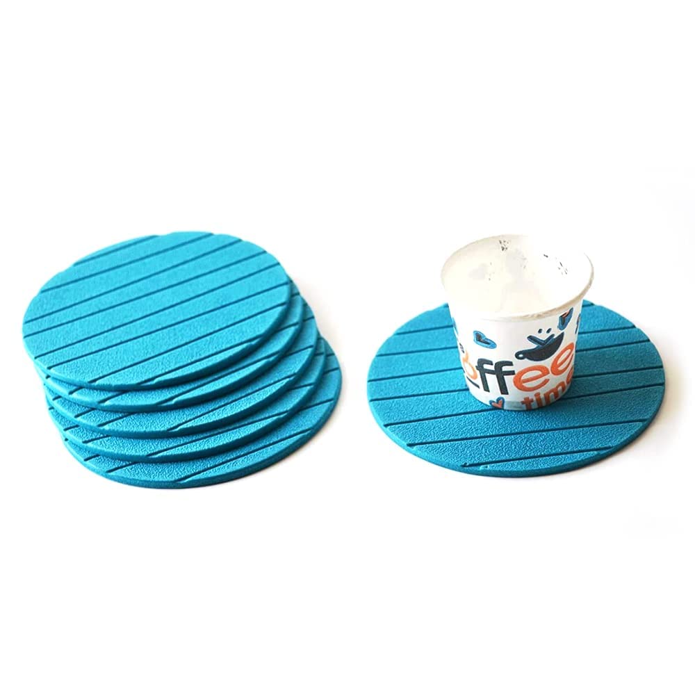 Non-Slip Silicone Coasters for Cups & Mugs - Round Heat-Resistant Drink Coasters for Coffee, Tea, Beer Cans & Bar Glasses - Set of 8 Colorful Coasters - Perfect for Home, Office & Restaurant Use
