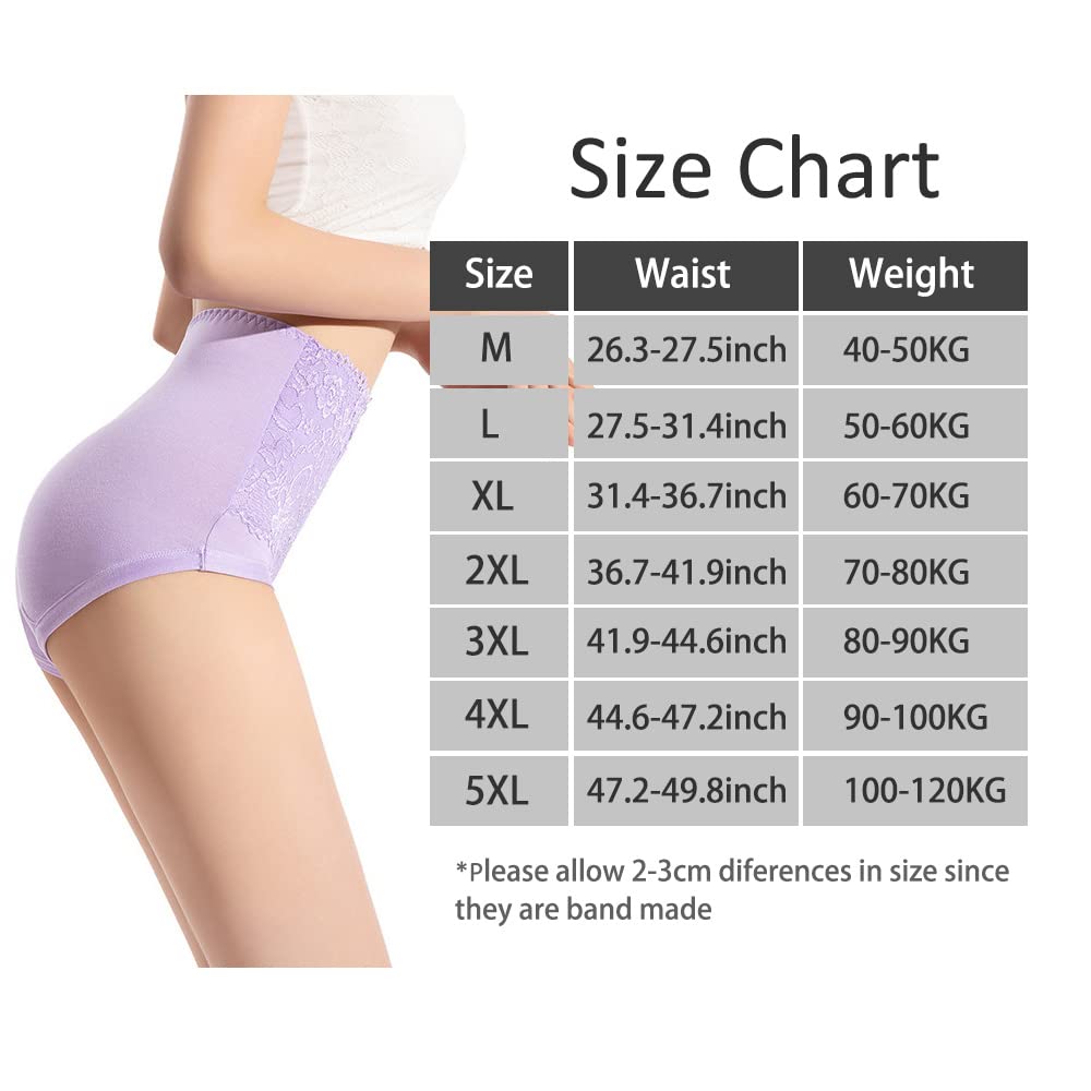 Women's High Rise Underwear - Full Back Coverage Stretchy Briefs with Floral Pattern, 4-Pack | Comfortable & Breathable for Everyday Wear, Yoga & Sleep