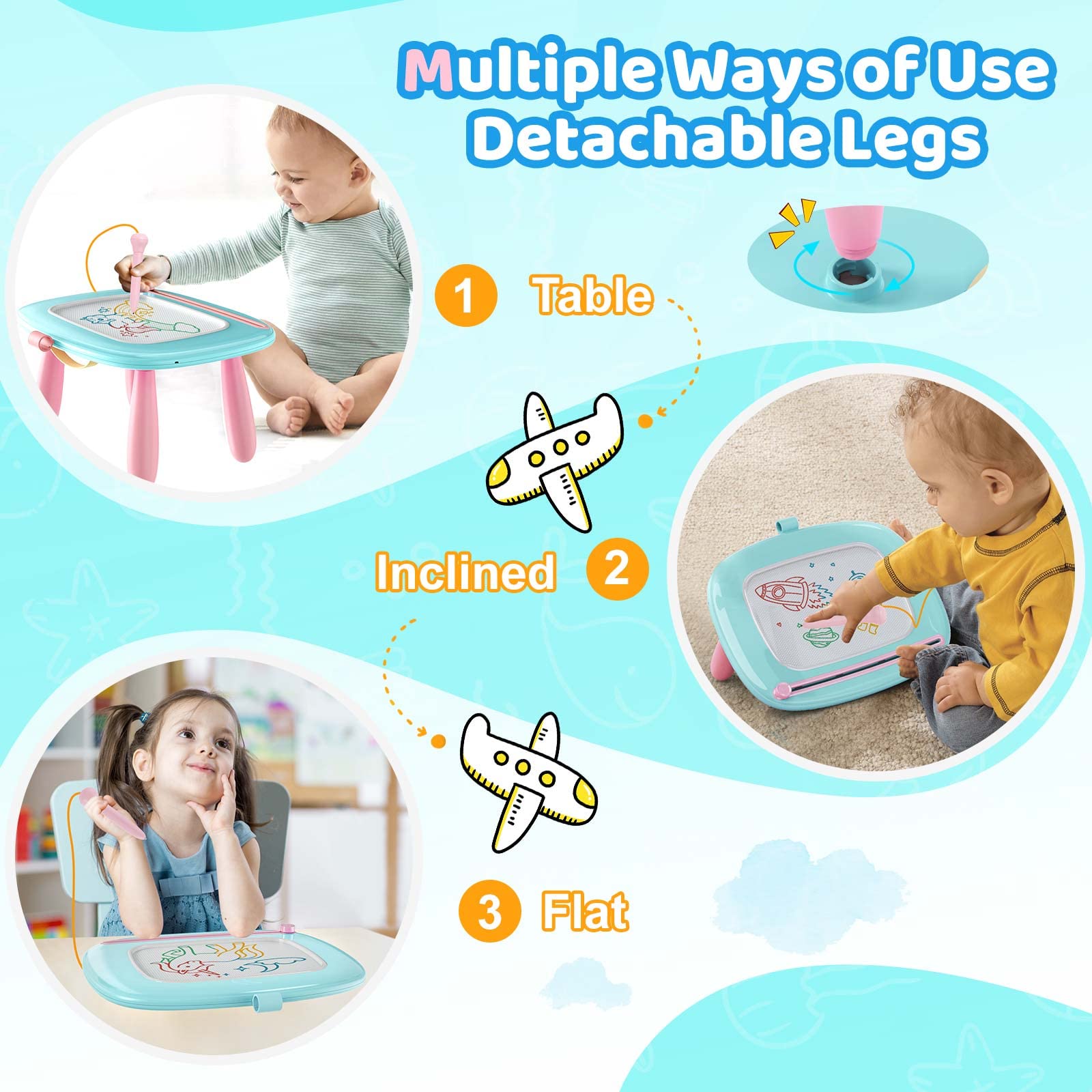 Magnetic Drawing Board for Toddlers 1-3 | Educational Doodle Pad | Birthday Gift for Kids | Perfect for Home & Travel Play
