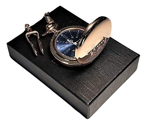 Personalized Engraved Pocket Watches for Men - Vintage Wedding Groomsmen Gifts with Stainless Steel Chain & Gift Box (Silver) - Perfect for Best Man, Father's Day & Anniversary Presents