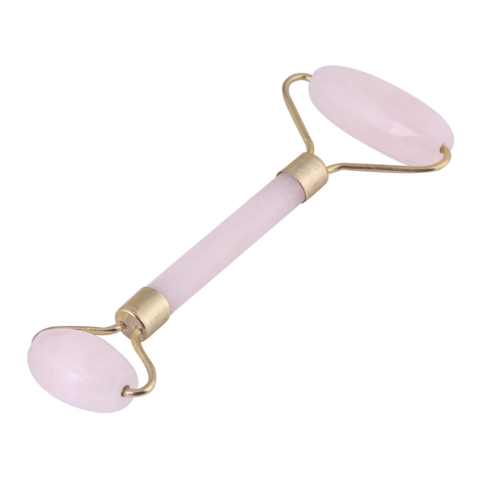Agatige Rose Quartz Facial Massager - Double Head Beauty Roller for Face & Neck Massage - Skin Care & Relaxation Tool for Home Spa & Self-Care Routine