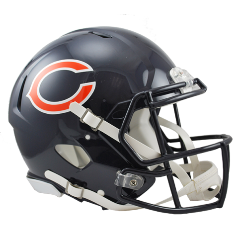 Official Chicago Bears Riddell Speed Authentic Replica Football Helmet - Full Size NFL Collectible for Fans, Display & Game Day Decor