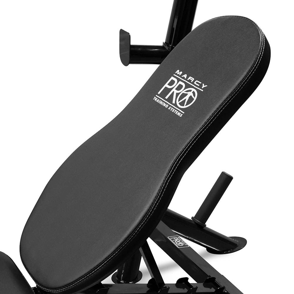 Marcy Pro PM 767 Mid Size Weight Bench for Home Gym - Adjustable Strength Training Bench for Dumbbell & Barbell Workouts - Perfect for Small Spaces & Full-Body Exercises