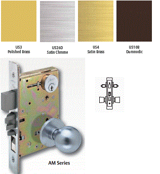 Arrow AM34 Storeroom Mortise Knob Lock - Secure Cabinet & Door Lock for Home, Office & Commercial Use