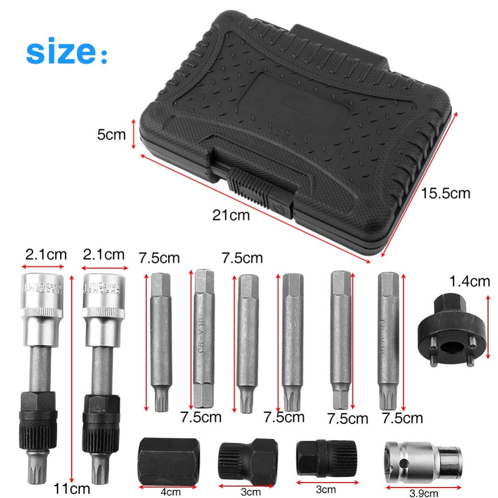 13Pcs Alternator Pulley Removal Tool Set - Professional Freewheel Pulley Socket Bit Kit for Car Repair & Garage Service - Perfect for DIY Mechanics & Auto Shops