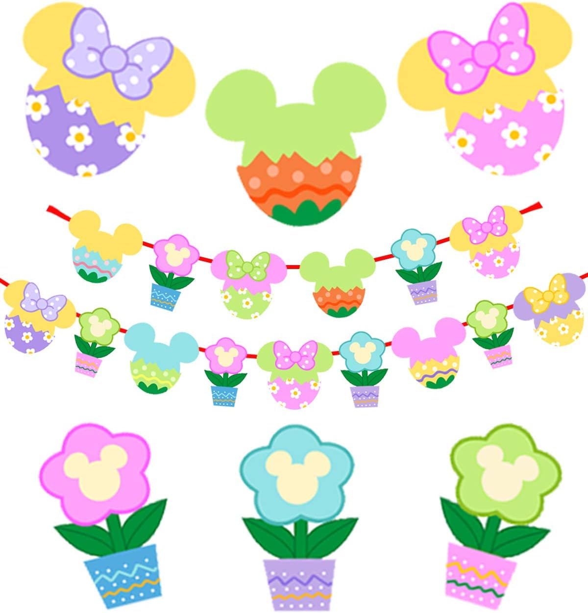 15-Piece Easter Egg Hanging Garland - Spring Themed Fireplace Banner for Easter Decorations, Holiday Home Decor & Birthday Party | Perfect for Indoor Fireplace, Wall, Tree, and Party Decorations