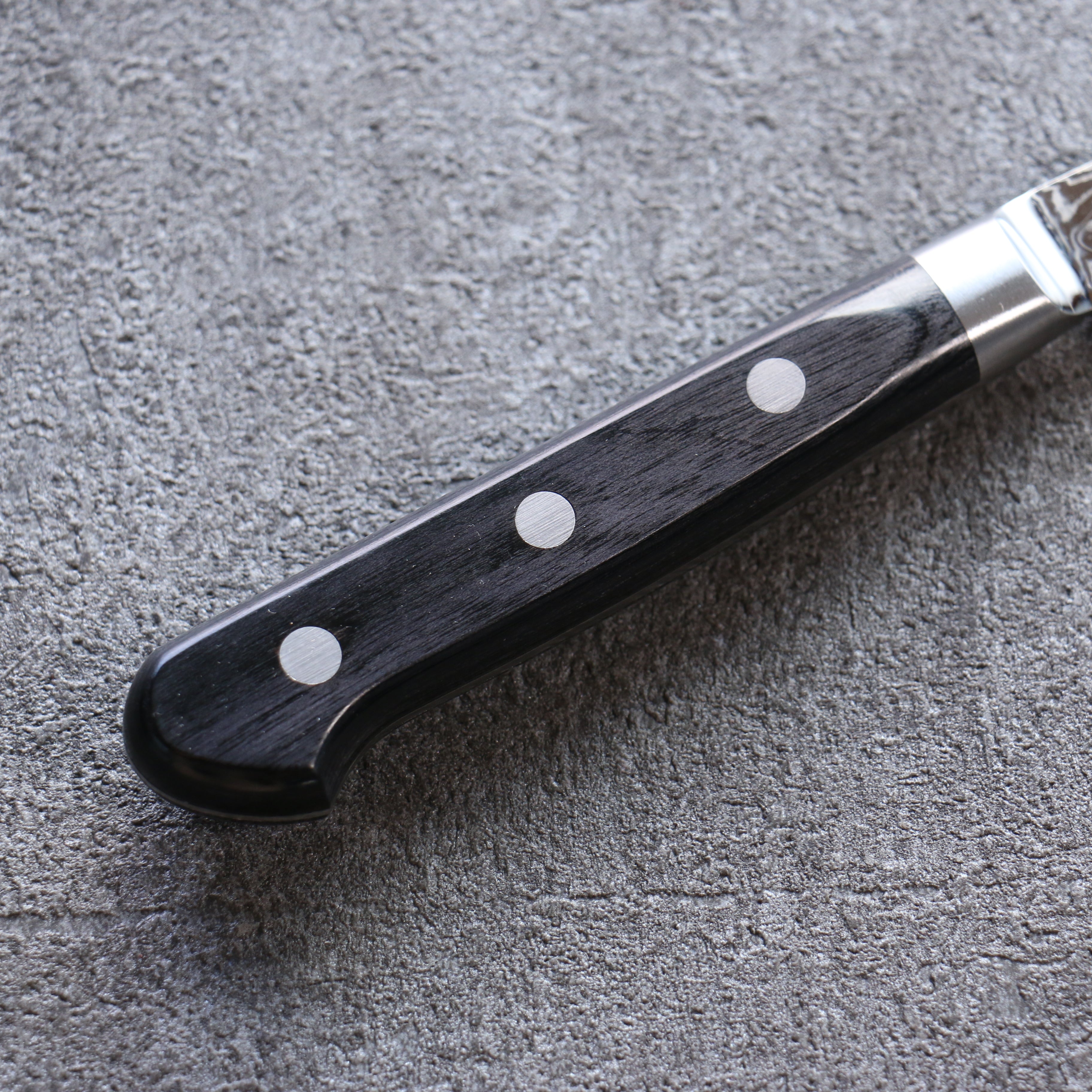 Premium AUS10 Damascus Steel Petty Knife 135mm - Mirrored Finish, Black Pakka Wood Handle - Perfect for Slicing, Peeling & Precision Kitchen Tasks
