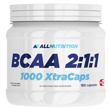 Allnutrition BCAA 2:1:1 1000 Xtra Caps - 180 Capsules for Muscle Recovery & Endurance | Pre & Post Workout Supplement for Athletes & Fitness Enthusiasts