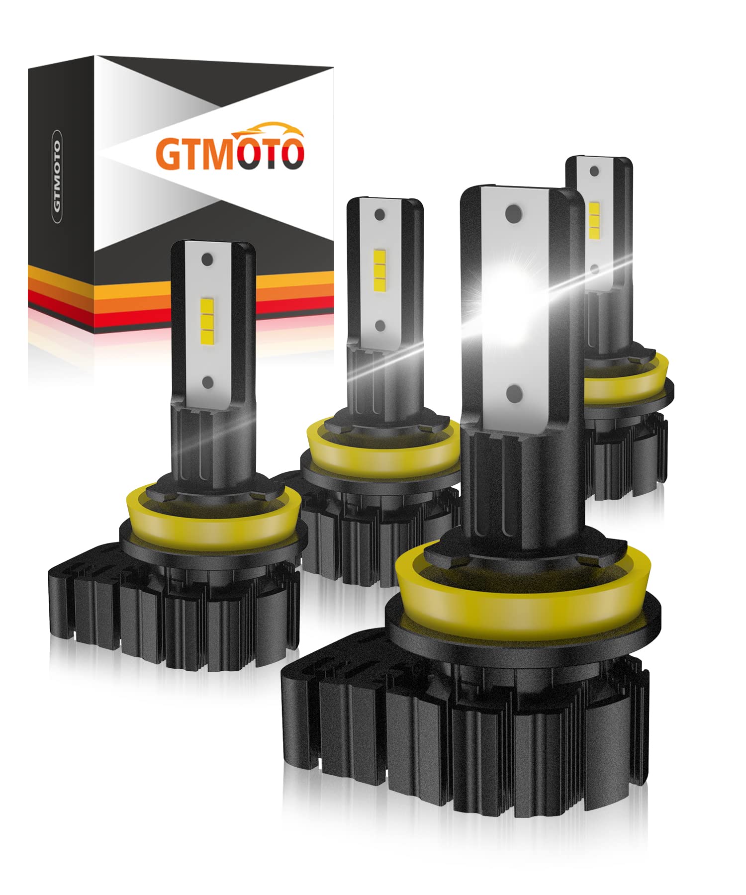 GTMOTO LED Headlights for Toyota Tacoma 2016-2023 - H11/H9 6000K Cool White Bulbs (4-Pack) - Perfect for Night Driving & Off-Road Adventures