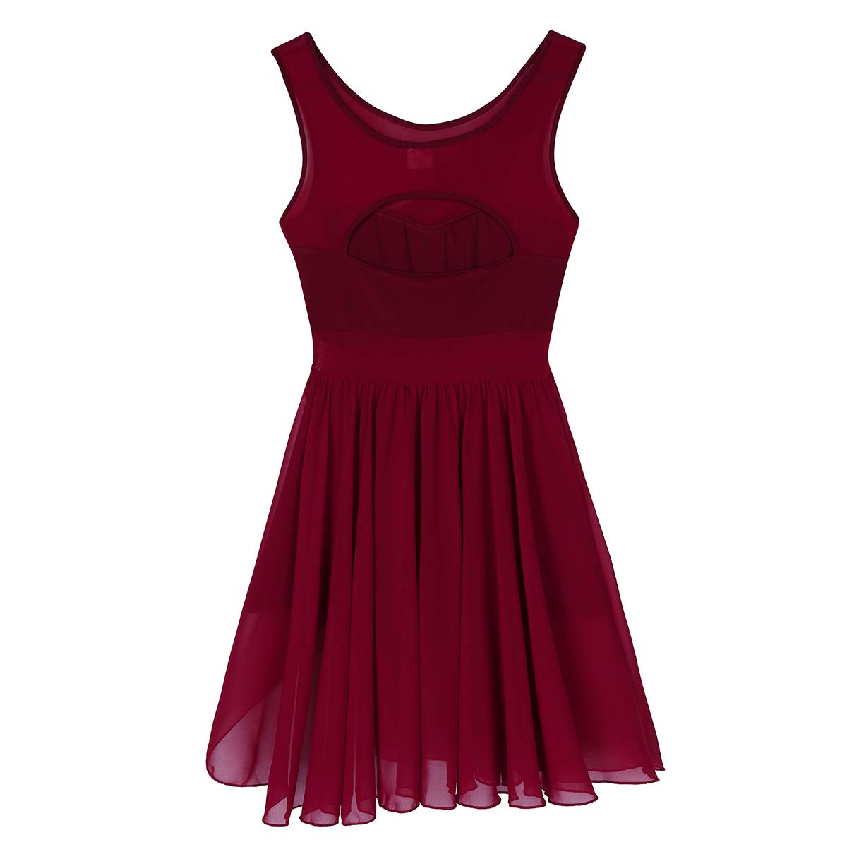 EasyForever Women's Lyrical Dance Costume - Elegant Skirted Leotard with Chiffon High-Low Ballet Dress for Contemporary & Modern Dance Performances