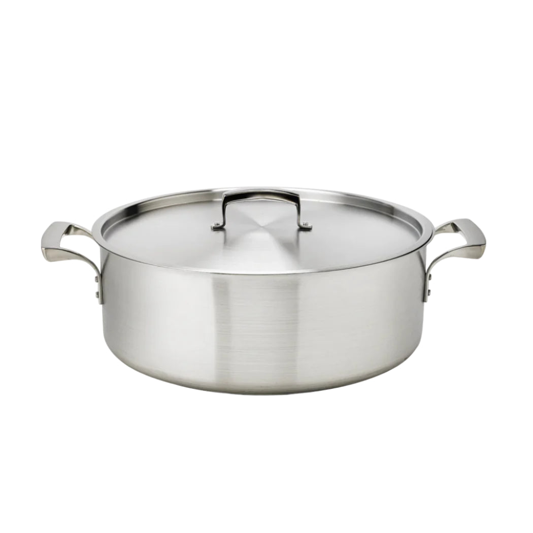 Thermalloy 20 Qt Stainless Steel Braiser Pan - Heavy Duty Oven Safe Cookware for Roasting, Braising & Sautéing | Perfect for Family Dinners, Holiday Meals & Professional Kitchens