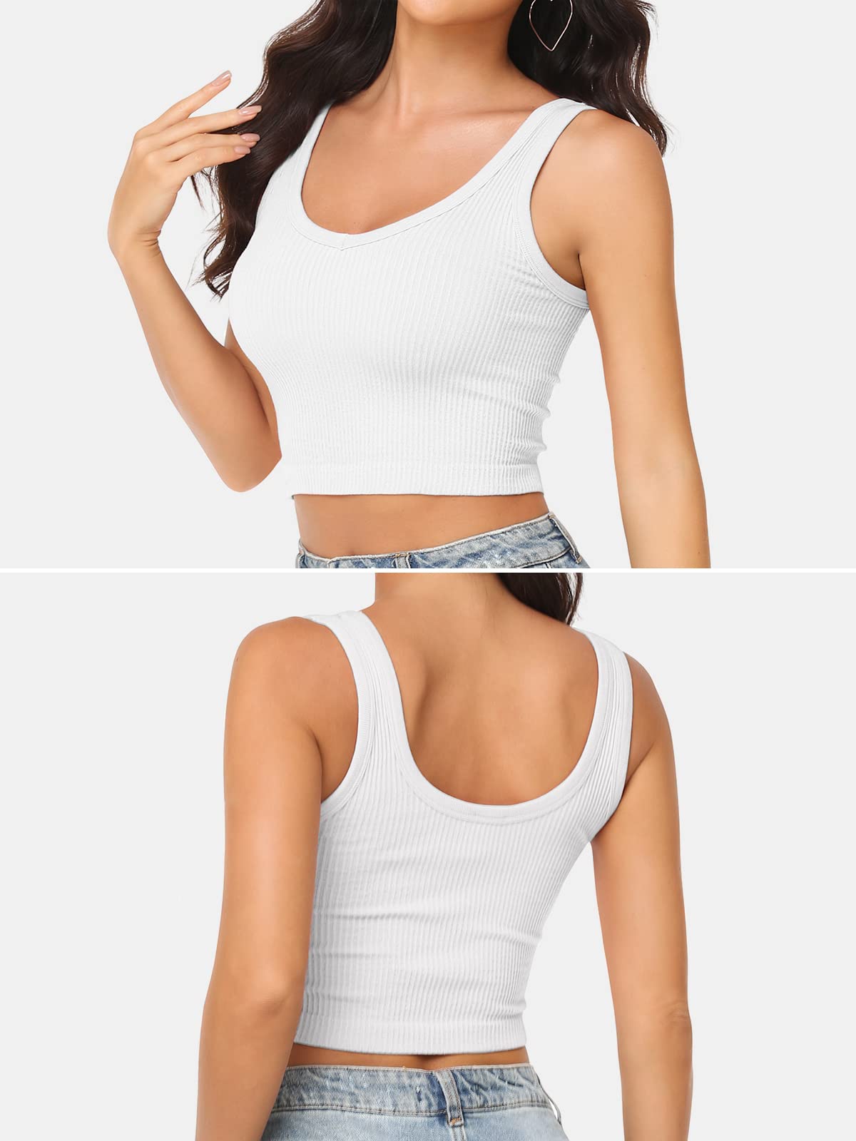 3 Pack Women's Ribbed Tank Tops - Sexy Cute Summer Crop Tops in Black & White | Perfect for Clubbing, Beach Outfits & Casual Wear