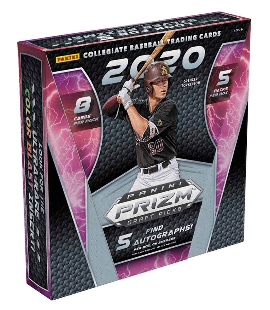 2020 Panini Prizm Draft Baseball HOBBY Box - 5 Packs per Box with 1 Autograph Card per Pack | Collectible Trading Cards for Baseball Fans & Investors