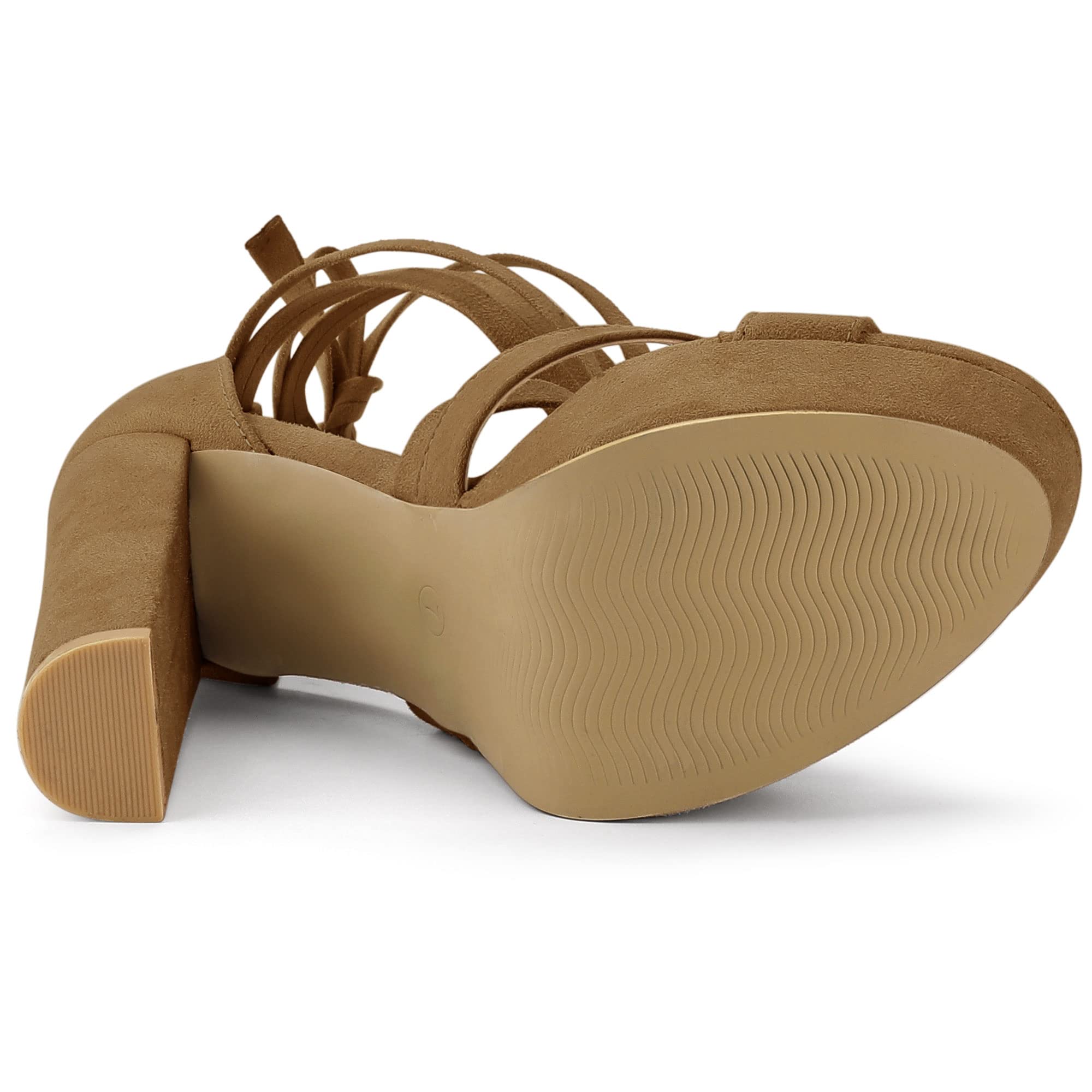 Allegra K Women's Chunky High Heel Lace-Up Platform Sandals - Stylish Summer Wedges for Parties, Weddings & Date Nights