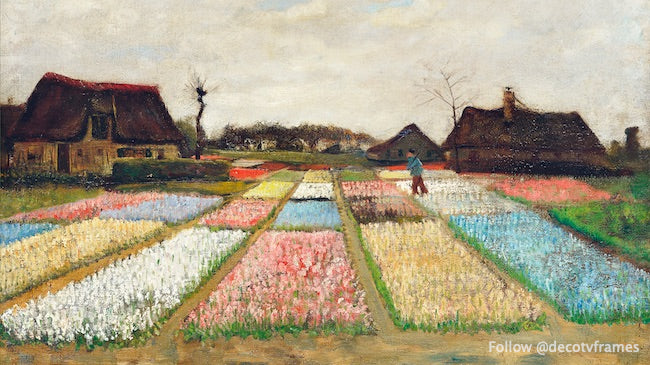 Flower Beds in Holland (1883) - Vintage Dutch Floral Landscape Art Print - Perfect for Home Decor, Office Wall Art & Gift Ideas