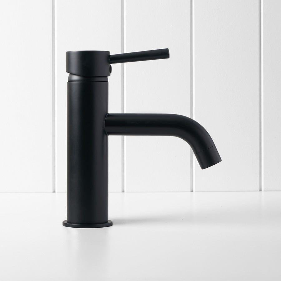 Sydney Short Basin Mixer Tap - Matte Black Finish | Modern Bathroom Faucet for Sink, Vanity, and Powder Room