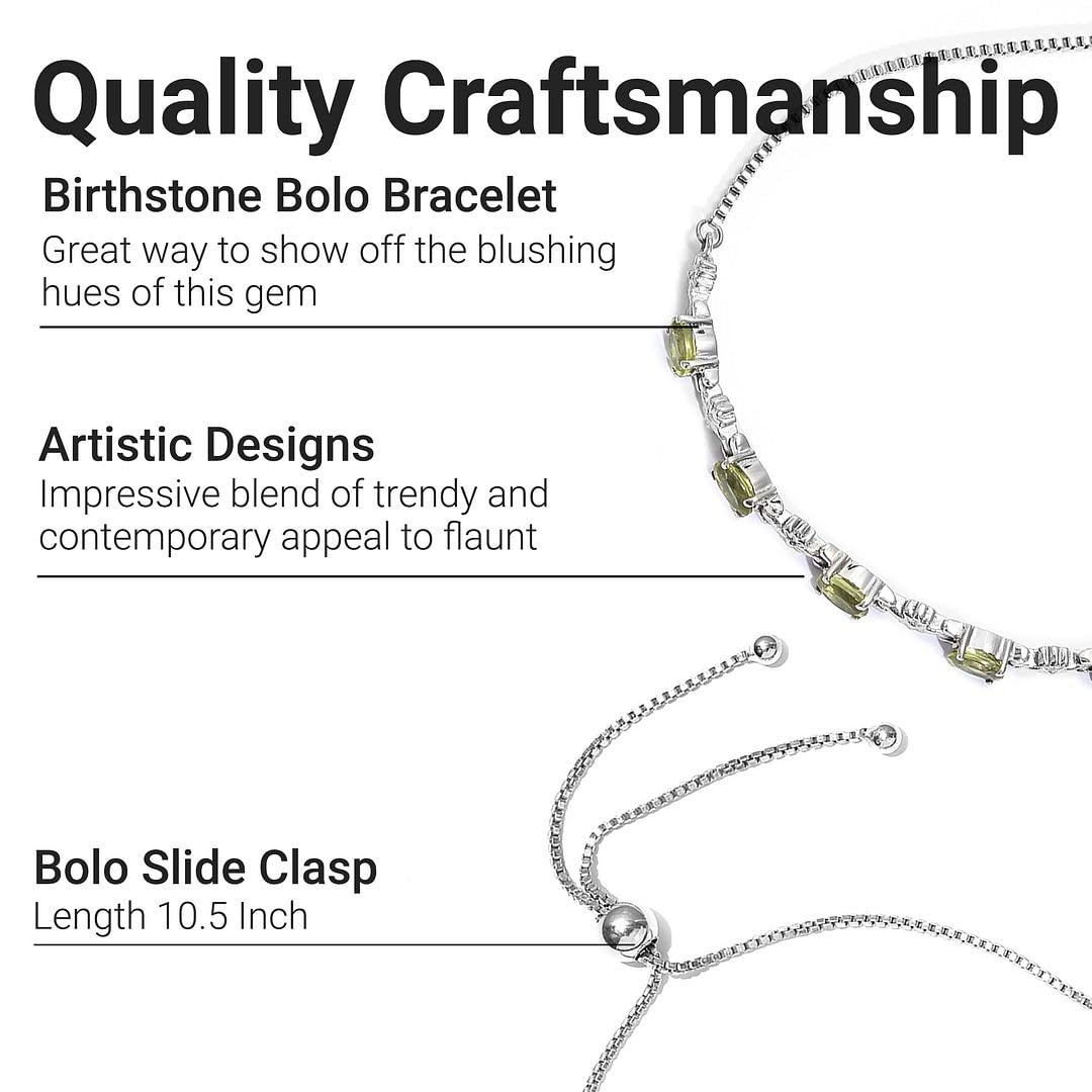 Birthstone Bracelets for Women - Adjustable Charm Bolo Bracelet with Gemstones | Perfect for Engagement, Anniversary, Wedding Promise & Birthday Gifts | Ideal for Everyday Wear, Special Occasions & Thoughtful Present Giving