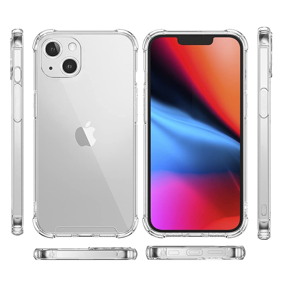 Crystal Clear iPhone 13 Pro Case | 6.1 Inch Shockproof & Anti-Yellowing Phone Cover | Perfect for Everyday Protection & Showcasing Your Phone Design