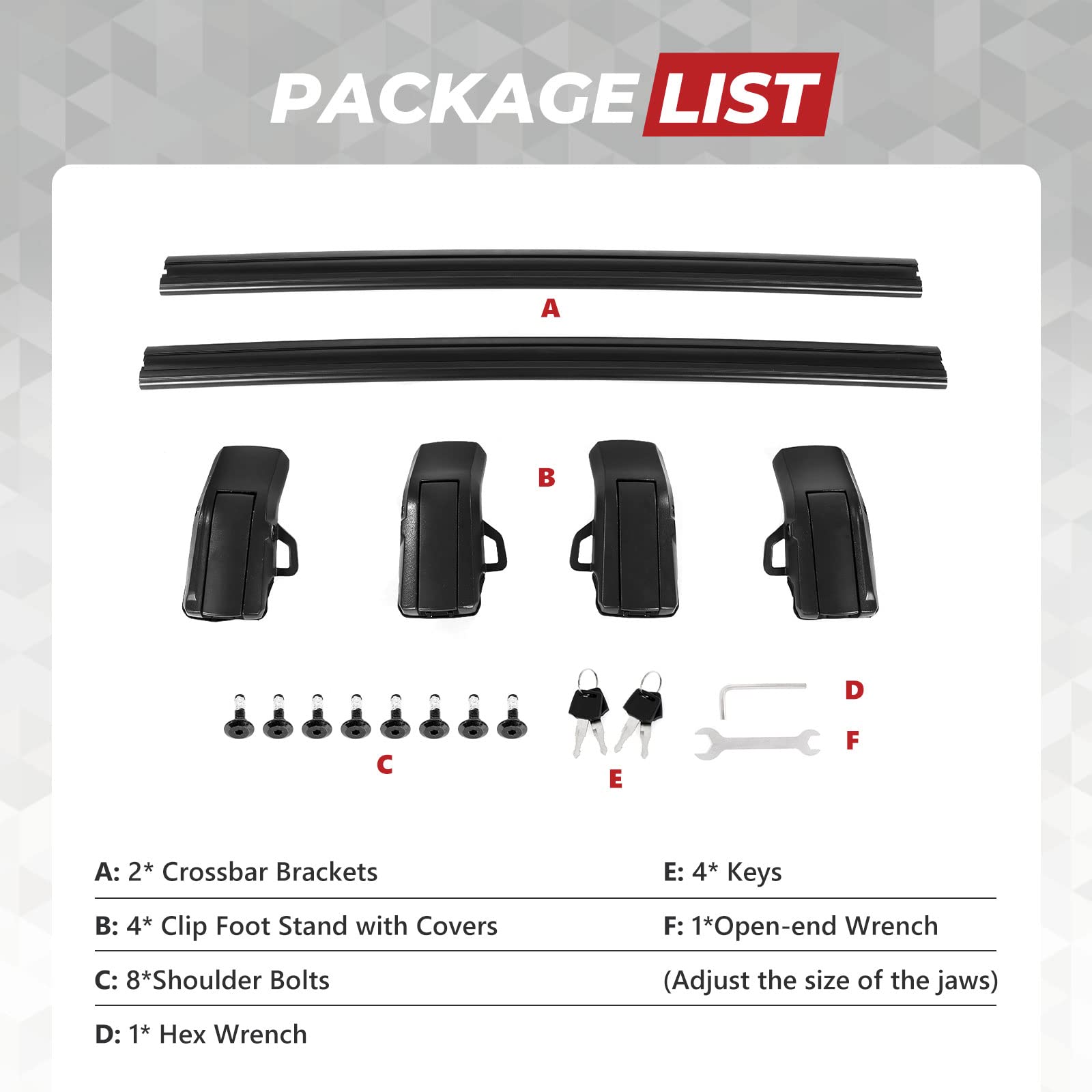 ALAVENTE Adjustable Roof Rack Crossbar for 2021-2024 Chevy Tahoe, Suburban, GMC Yukon/Yukon XL, Cadillac Escalade/ESV - 400lbs Capacity Cargo Carrier with Side Rails - Perfect for Road Trips, Camping Gear & Outdoor Adventures