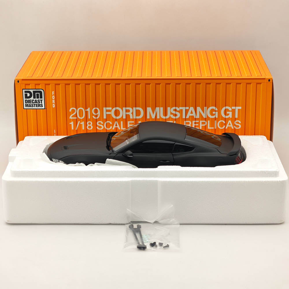 1/18 Scale Diecast Model Car - 2019 Ford Mustang GT Matte Black RHD - Highly Detailed Collectible Miniature for Display & Hobby Enthusiasts | Perfect for Office Decor, Car Shows & Gift Giving