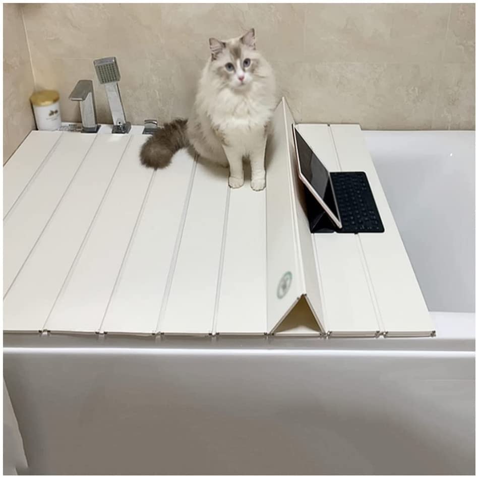 Foldable PVC Bathtub Cover Tray - White Bath Lid for Home Spa & Bathroom Storage (160cm x 75cm) | Perfect for Relaxing Baths, Reading & Organizing Bath Essentials