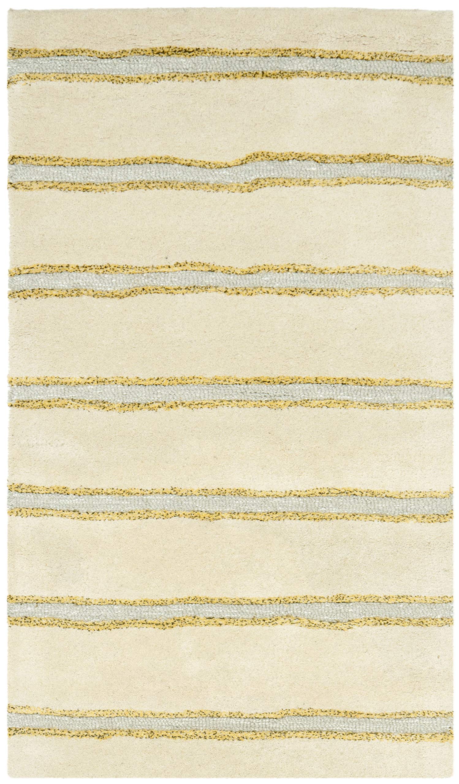 SAFAVIEH Martha Stewart 4' x 6' Buckwheat Beige Wool & Viscose Handmade Area Rug MSR3617A - Perfect for Living Room, Bedroom or Office Decor