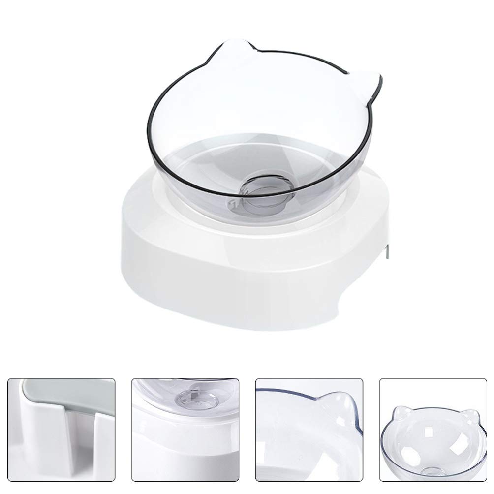 POPETPOP 1-Piece Slanted Pet Food and Water Bowl - Cat & Dog Feeder with Non-Slip Base - Perfect for Mealtime and Hydration at Home or Travel