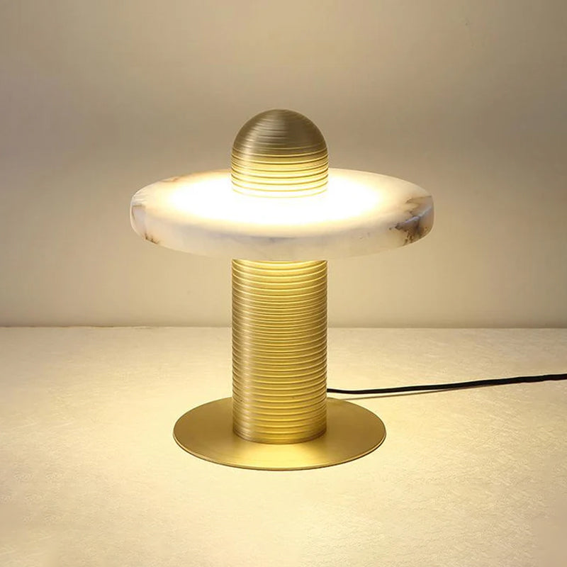 Alabaster Comet Table Lamp - Modern Bedside & Living Room Lighting for Home Decor | Nightstand, Office Desk, Dorm Room