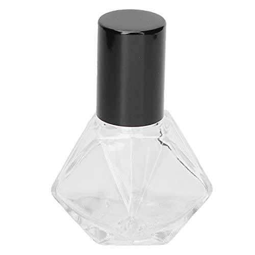 8ml Refillable Roll On Perfume Bottles - Empty Glass Aromatherapy Containers for Essential Oils & DIY Cosmetics (Black Cap) | Perfect for Travel, Gifts & Home Fragrance Blending