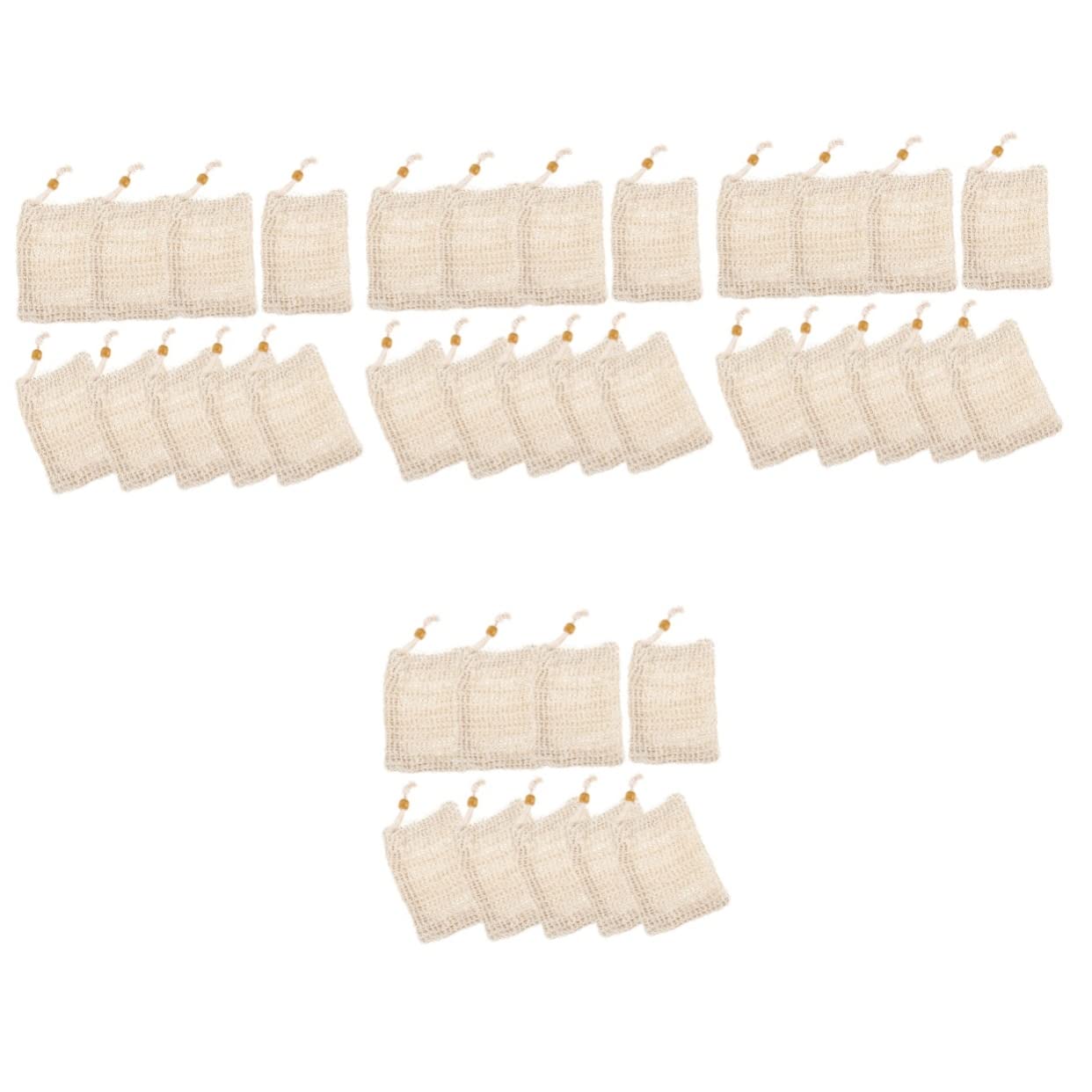 40 Pack Bubble Net Sponge Soap Bath Scrubber - Exfoliating Body Scrub Mesh Pouch with Drawstring for Deep Cleansing | African Sisal Soap Bag for Shower, Spa & Skincare Routine