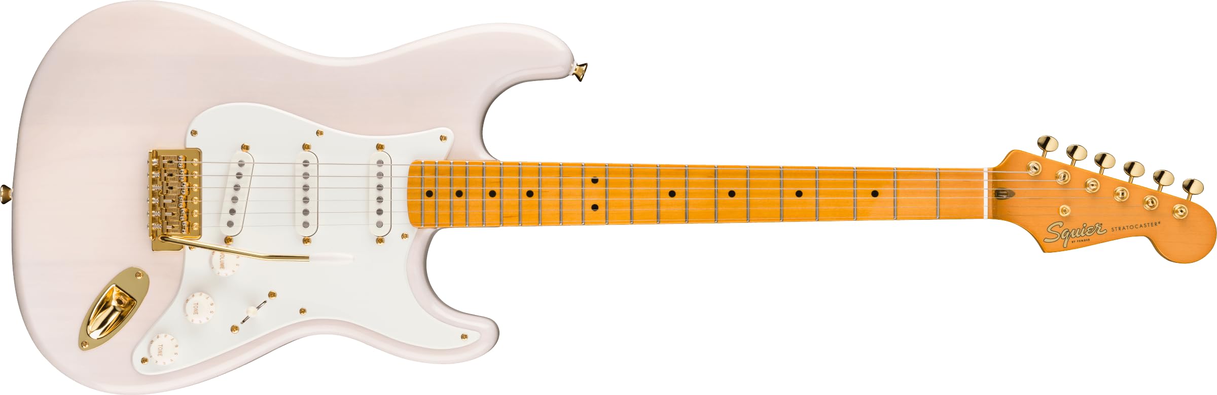 Squier Classic Vibe 6-String Solid Body Electric Guitar - Right-Handed, White Blonde Finish (Model 0374005501) | Perfect for Beginners, Home Recording & Live Performances