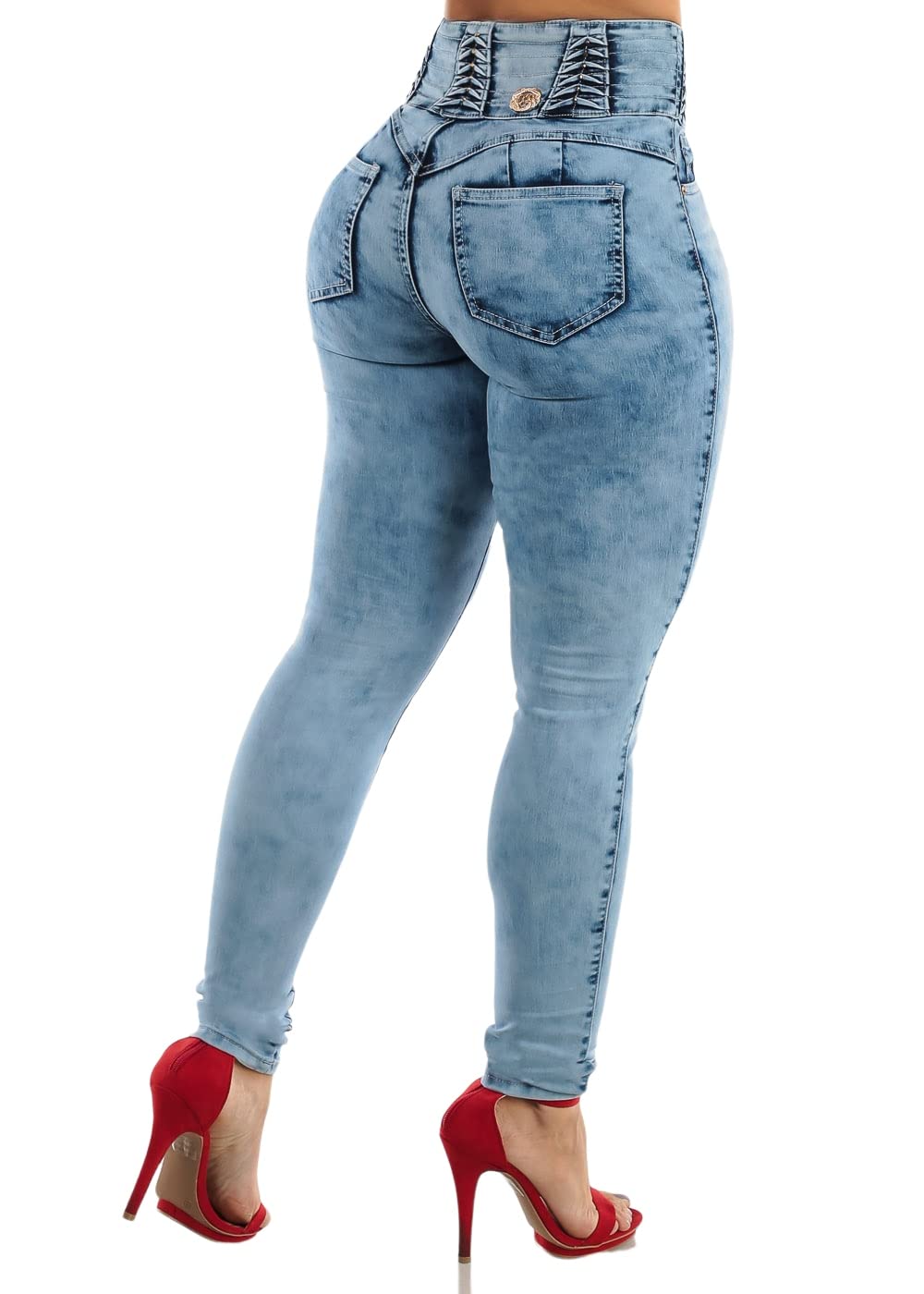 Moda Xpress Super High Waisted Butt Lifting Jeans for Women - Levanta Cola Skinny Jeans | Tummy Control Stretch Denim Pants | Perfect for Date Night, Work & Casual Outfits