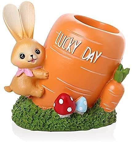 Cute Carrot Pen Holder & Desk Organizer - Resin Pencil Pot for Home, School, Office - Perfect for Stationery, Makeup Storage & Decor