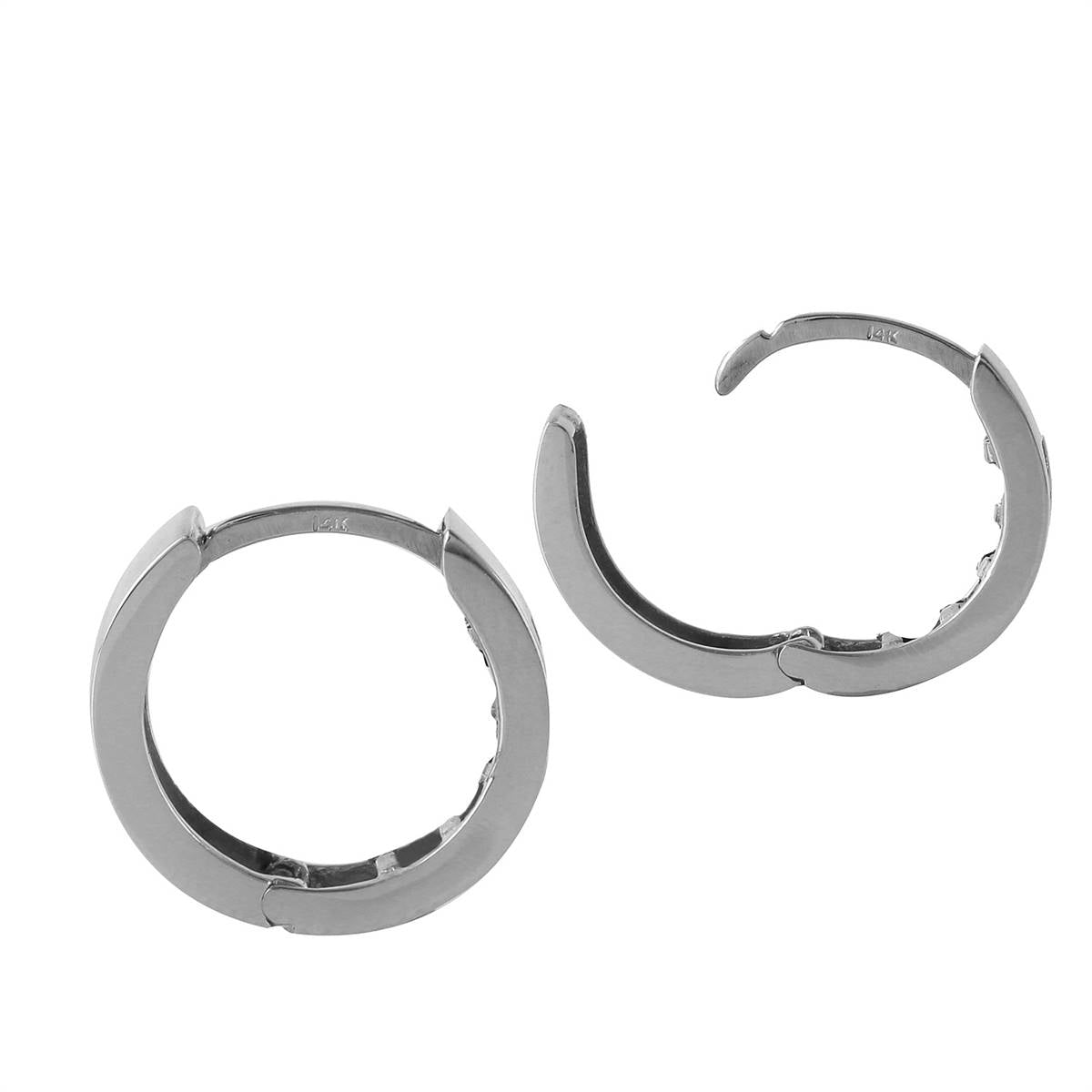 0.85 Carat 14K Solid White Gold Hoop Huggie Earrings with Aquamarine Gemstone - Elegant Everyday Jewelry for Women, Perfect for Gifts, Parties & Special Occasions
