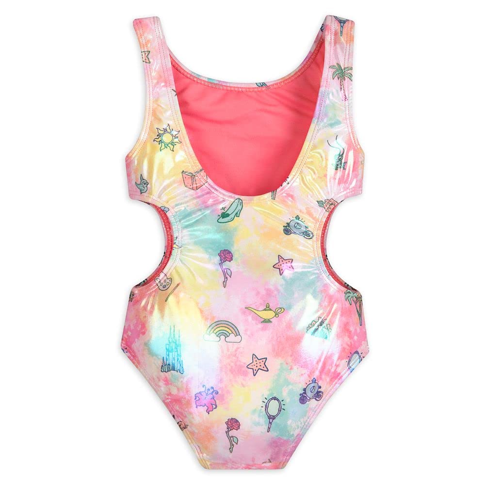 Disney Princess Girls Swimsuit - Size 4 Colorful Two-Piece Bathing Suit for Beach, Pool & Summer Vacation