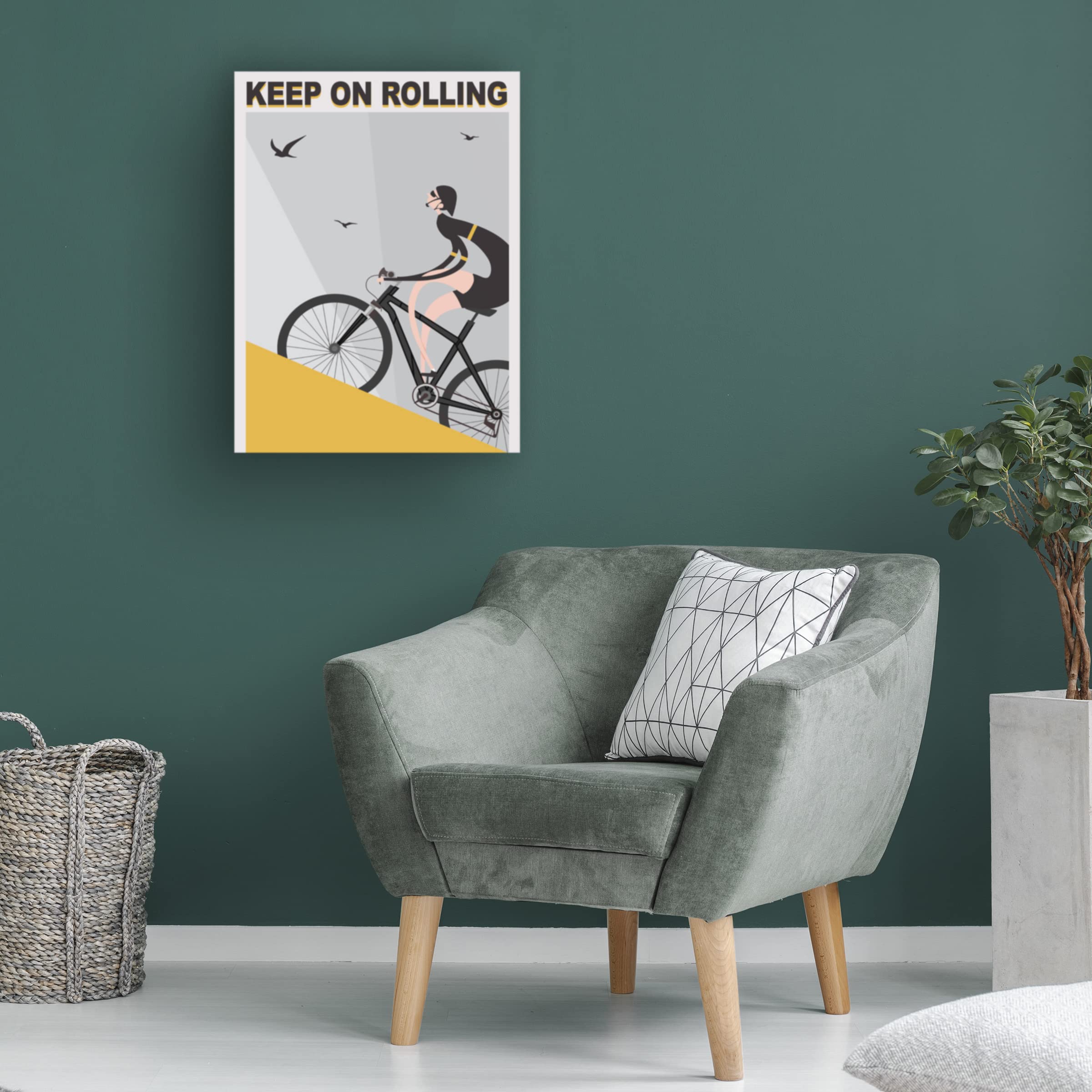 Trademark Fine Art 'Keep On Rolling' Canvas Wall Art by Ayse - Modern Home Decor for Living Room, Bedroom & Office